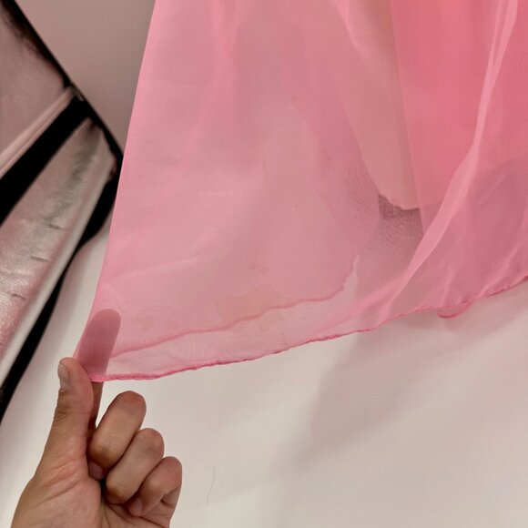 60s 70s Pink and Cream Lace Vintage Maxi-Gown Renaissance Cottagecore - Picture 9 of 12